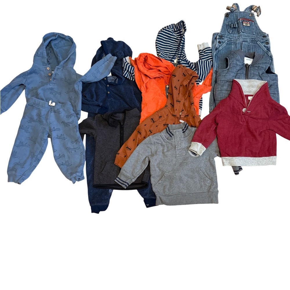 Mixed Baby Boys Clothing Lot - Blue, Gray, Orange, Burgundy (AB3)